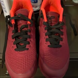 Nike Red and Black Sneakers Breathable Athletic Design